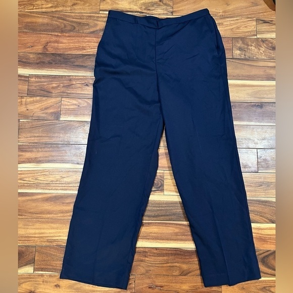 NWT Alfred Dunner Size 16 Navy Blue Elastic Waist Comfort Fit Pants - Picture 5 of 8